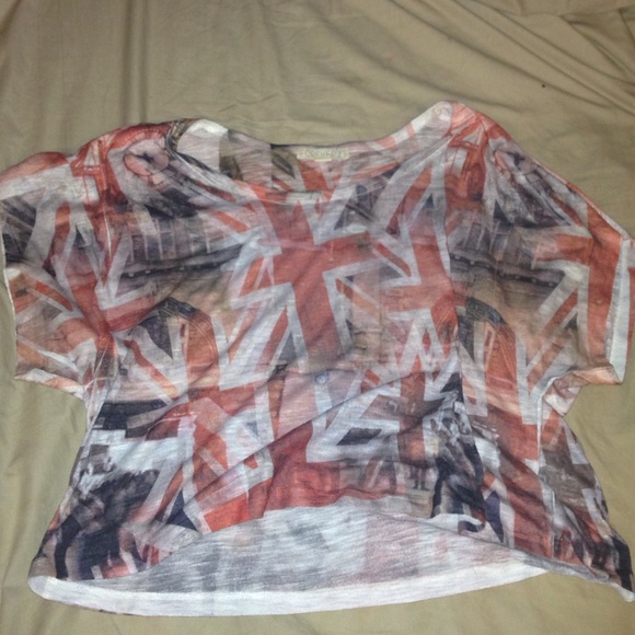 Forever21 Union Jack Flag Crop Top
