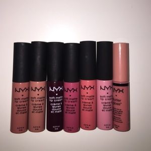 6 NYX Soft Matte Lip Cream and 1 NYX Butter Gloss