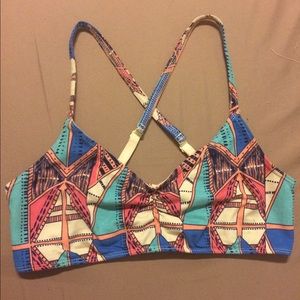 Geometric faux suede bralette