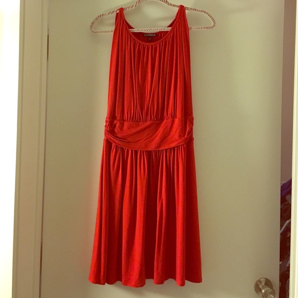 EUC Express Ruched Jersey Drape Dress M