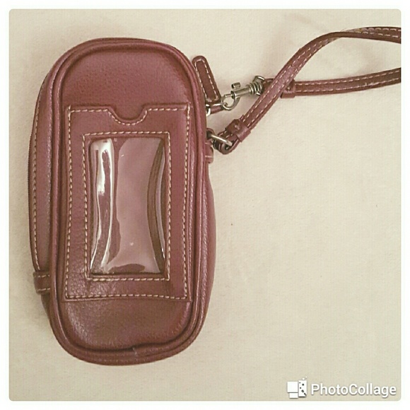 Red Cell phone wallet wristlet