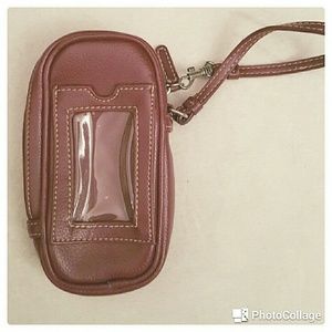 Red Cell phone wallet wristlet