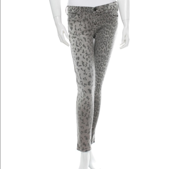 Current Elliot Grey leopard jeans