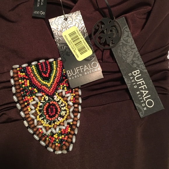 NWT Buffalo David Bitton brown beaded halter xs - Picture 3 of 3