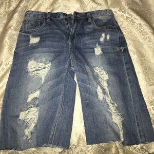 Boyfriend denim shorts