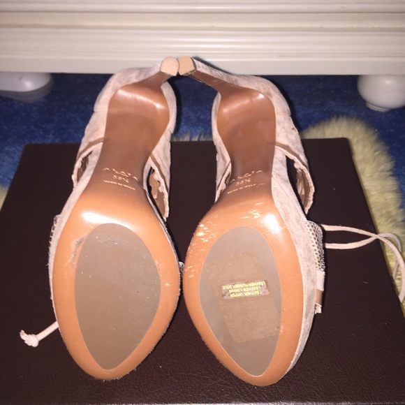 Alaia Nude Sandal Heels - Picture 2 of 4