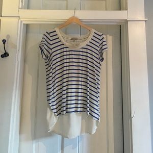 Anthropologie Blue & White Striped Tee