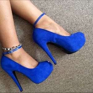 Sexy Peep Toe Platform Heels with Ankle Strap