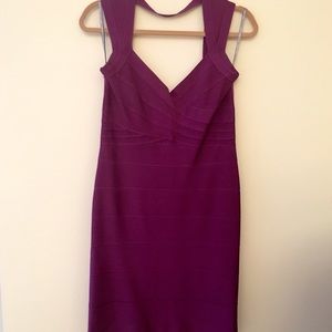 Herve Leger Magenta Dress Size Large