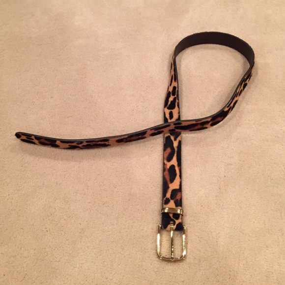 Brand new J crew calf hair leaopard belt