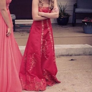 Red prom dress only worn once!