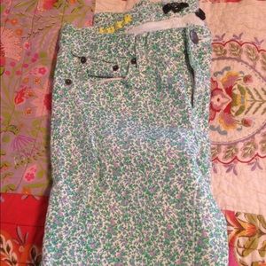 Jcrew floral toothpick jeans