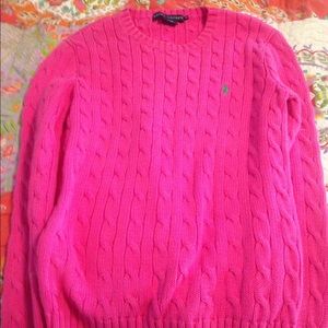 Pink Ralph Lauren Cable Knit Sweater