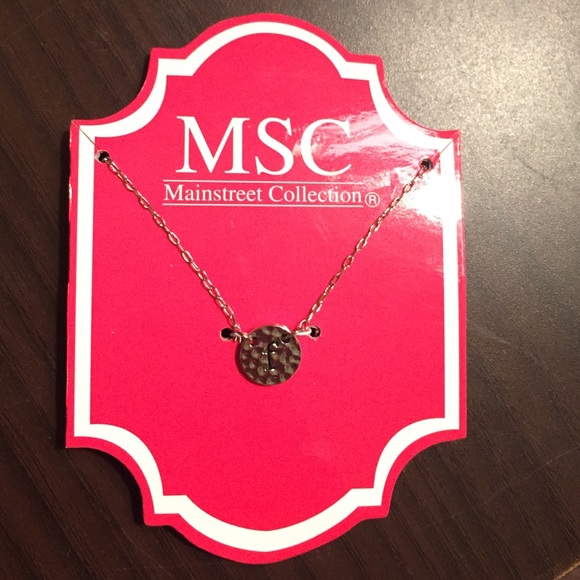 "F" silver initial necklace