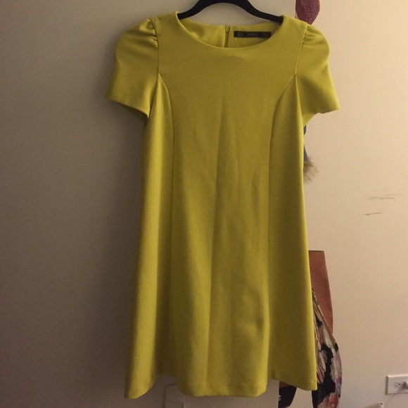 Bright green A-line dress