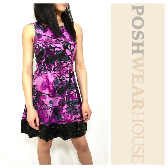Kensie Dresses & Skirts - Pink, Deep Purple & Black Sequin Party Dress