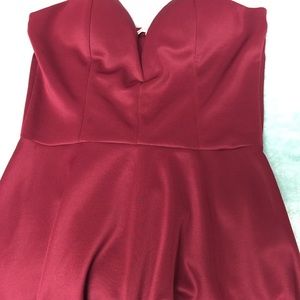 Deep red halter dress