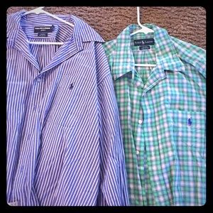 2 RALPH LAUREN BUTTON DOWN LONG SLEEVE shirts