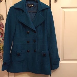 Teal Peacoat from Forever 21 size medium