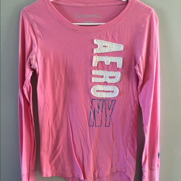Aeropostale Pink Long Sleeve Tshirt- Medium