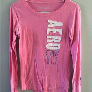 Aeropostale Pink Long Sleeve Tshirt- Medium