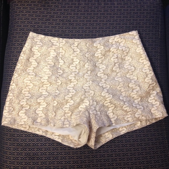 Gold high waisted shorts