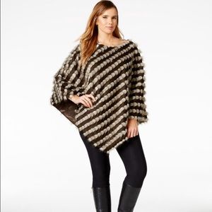 INC International Concepts Faux Fur Poncho
