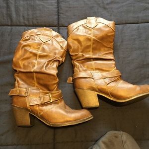 Route 66 brown leather heels