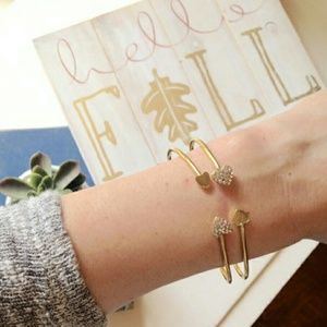 Set of 2 Adorable Heart Bangles