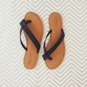 Navy Blue/Khaki flip flops 8.5
