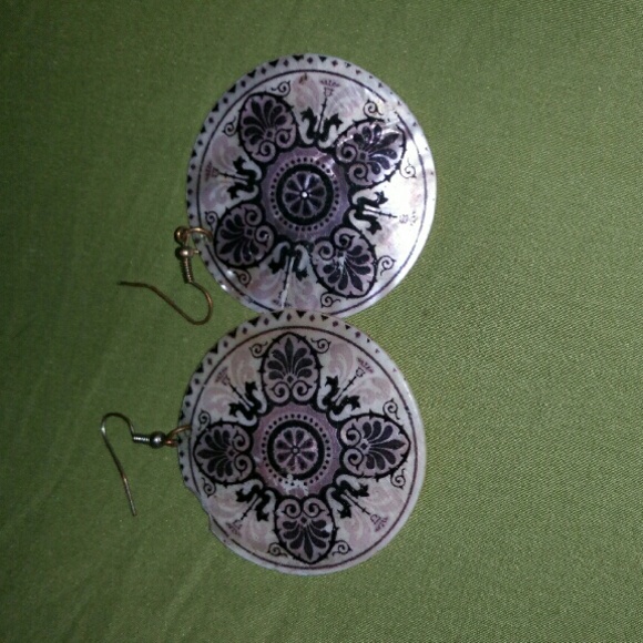 Purple ceramic earrings