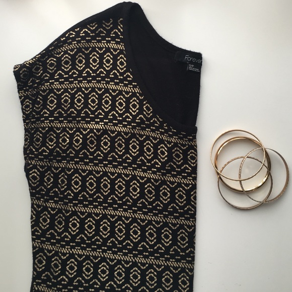 Gold and Black Top