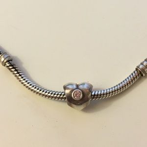 Pandora heart charm with pink gemstone