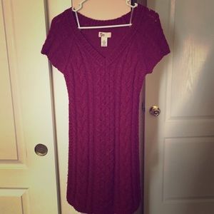 Burgundy sweater dress
