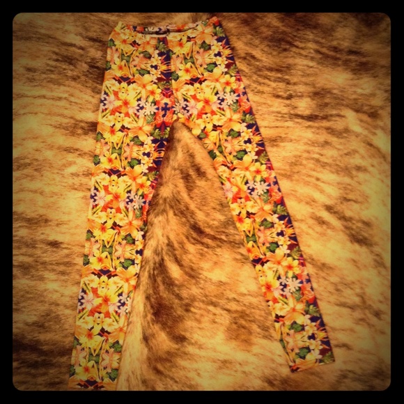 Bright floral leggings