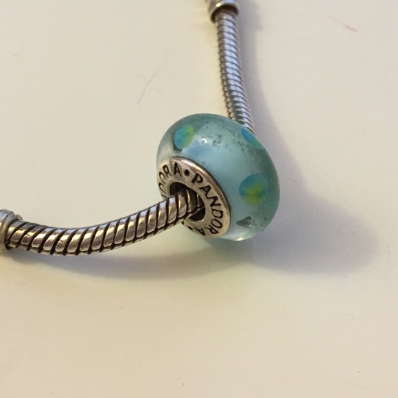 Pandora blue and green glass charm
