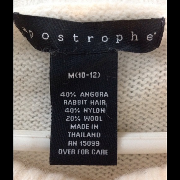 Cream Angora off the shoulder sweater - Picture 3 of 3