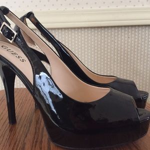 GUESS open toe black heels