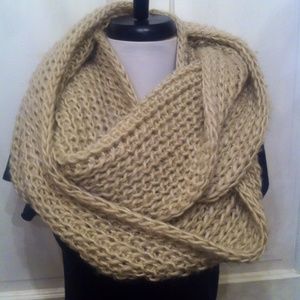 Cream knit infinity scarf