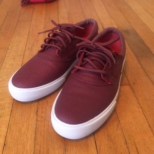 Burgundy canvas Lakai sneakers