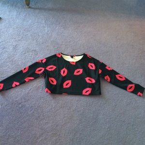 Brand new crop top with long sleeves