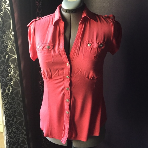 Guess Pink Button Shirt - Picture 1 of 4