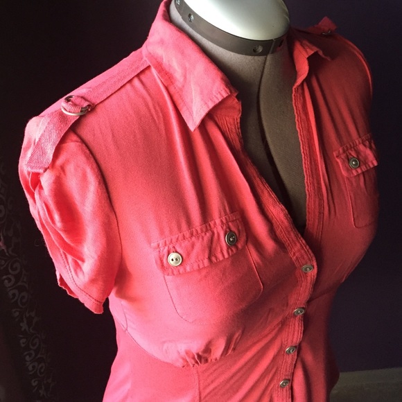 Guess Pink Button Shirt - Picture 4 of 4