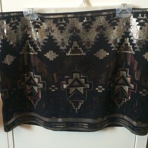 Express Aztec Sequin Skirt