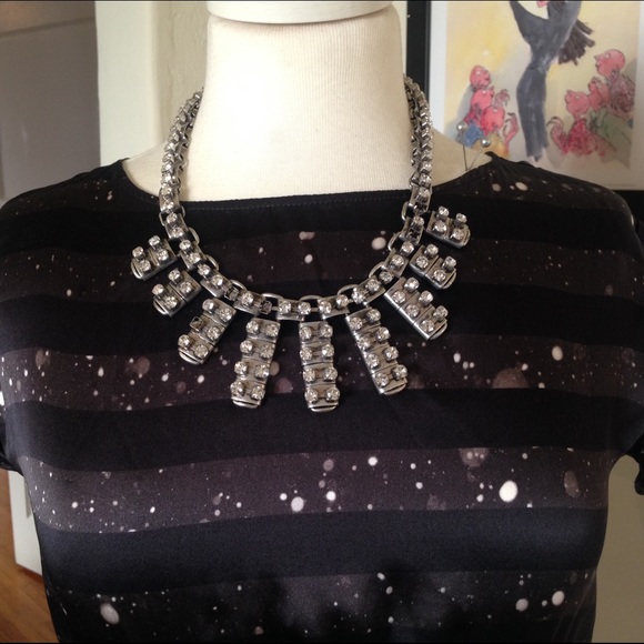 Topshop metal and crystal statement necklace