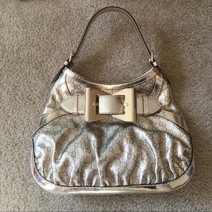 Gucci Gold Queen Guccissima Medium Hobo Handbag