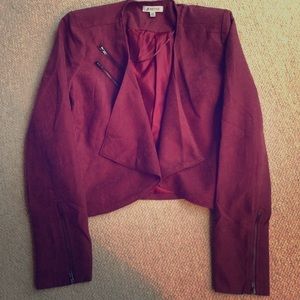 Just fab maroon swede jacket.