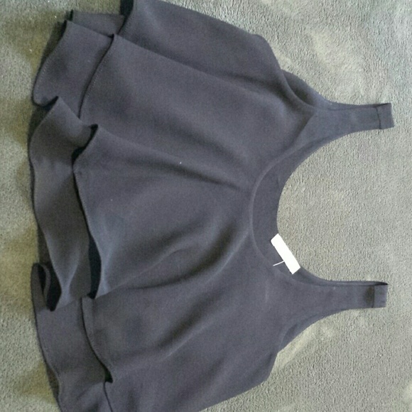 Nwt flowy cropped black chiffon tank top