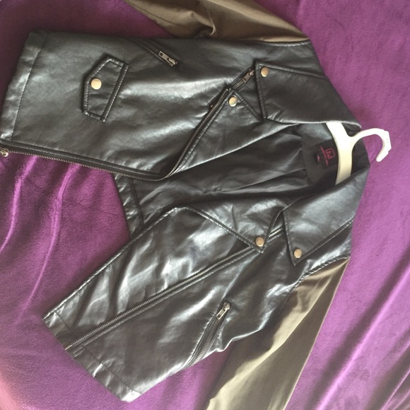 Leather and cloth jacket