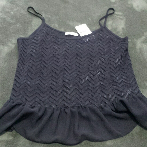 NwT semi-sheer black tank top
